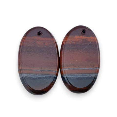 Jasper red pair of cabochons with hole 25x14 mm no. P841 Jasper red pair of cabochons with hole 25x14 mm no. P841