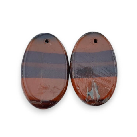 Red jasper pair of cabochons with hole 25x15 mm no P828 Red jasper pair of cabochons with hole 25x15 mm no P828