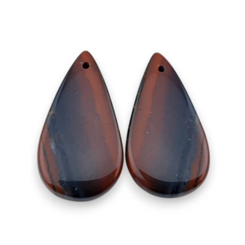 Red jasper pair of cabochons with hole 28x15 mm no P832 Red jasper pair of cabochons with hole 28x15 mm no P832