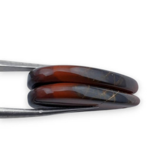 Jasper red pair of cabochons with hole 28x15 mm no. P832
