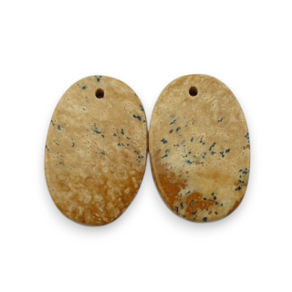 Jaspis krajobrazowy para kaboszonów z dziurką 19x13 mm nr P740