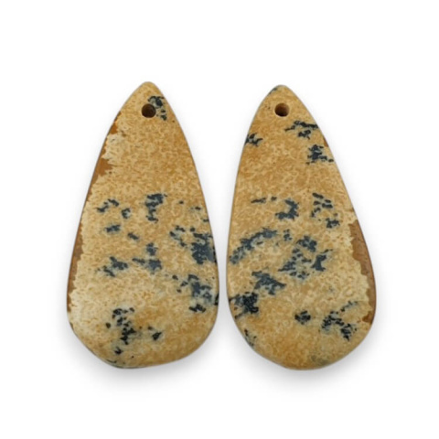 Landscape jasper pair of cabochons with hole 24x12 mm no P745 Landscape jasper pair of cabochons with hole 24x12 mm no P745