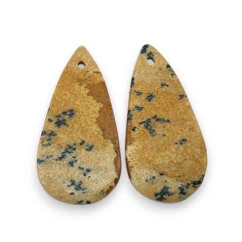Landscape jasper pair of cabochons with hole 24x12 mm no P745 Landscape jasper pair of cabochons with hole 24x12 mm no P745