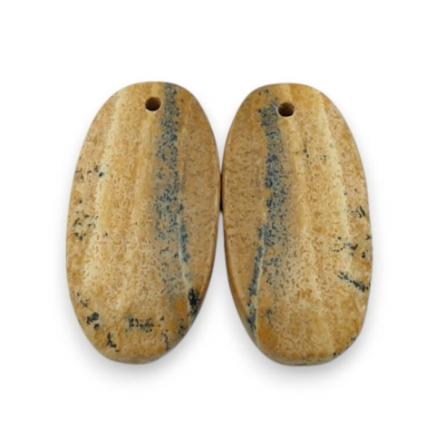 Picture jasper pair of cabochons with hole 24x12 mm no P763 Picture jasper pair of cabochons with hole 24x12 mm no P763