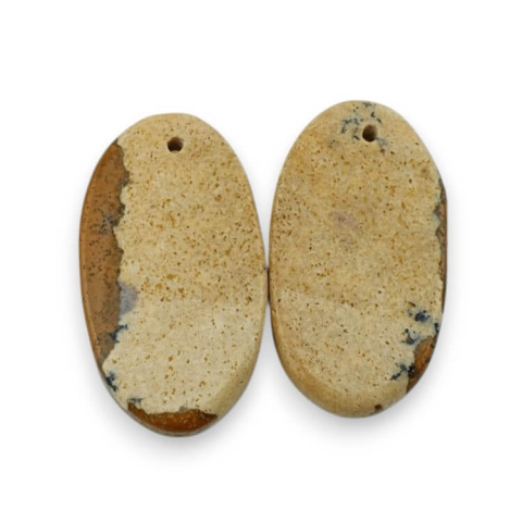 Landscape jasper pair of cabochons with hole 24x13 mm no. P761 Landscape jasper pair of cabochons with hole 24x13 mm no. P761