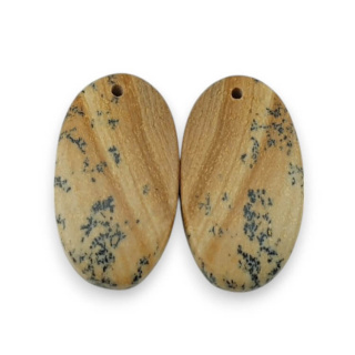 Jasper landscape pair of cabochons with hole 24x13 mm no. P765