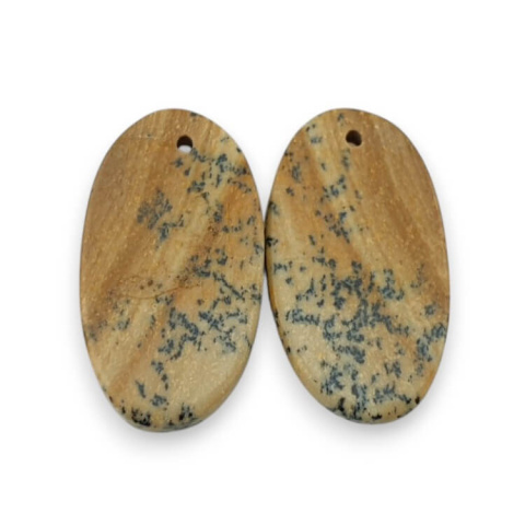Picture jasper pair of cabochons with hole 24x13 mm no P765 Picture jasper pair of cabochons with hole 24x13 mm no P765