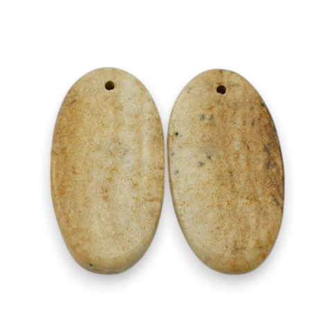 Picture jasper pair of cabochons with hole 24x13 mm no P767 Picture jasper pair of cabochons with hole 24x13 mm no P767