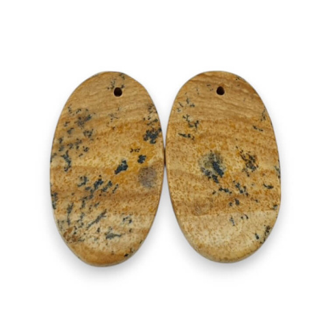 Jasper landscape pair of cabochons with hole 24x14 mm no. P766 Jasper landscape pair of cabochons with hole 24x14 mm no. P766