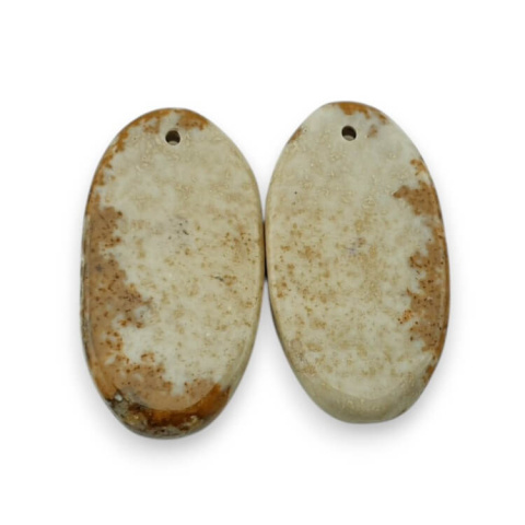 Picture jasper pair of cabochons with hole 25x13 mm no P739 Picture jasper pair of cabochons with hole 25x13 mm no P739