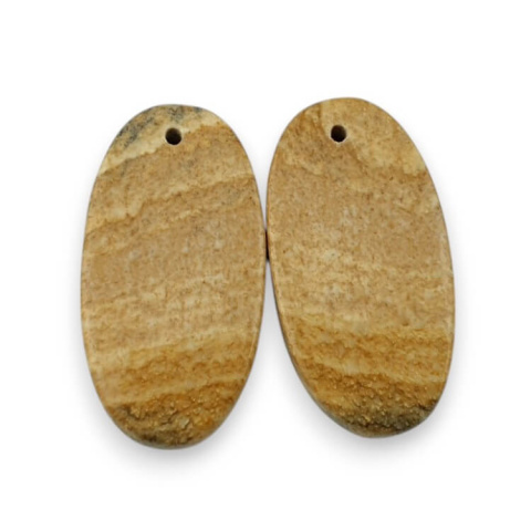 Landscape jasper pair of cabochons with hole 25x13 mm no. P742 Landscape jasper pair of cabochons with hole 25x13 mm no. P742