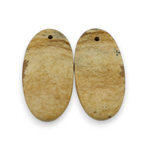 Jasper landscape pair of cabochons with hole 25x13 mm no. P752 Jasper landscape pair of cabochons with hole 25x13 mm no. P752