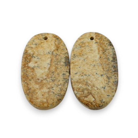 Picture jasper pair of cabochons with hole 25x14 mm no P738 Picture jasper pair of cabochons with hole 25x14 mm no P738