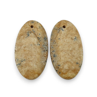 Picture jasper pair of cabochons with hole 25x14 mm no P773