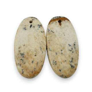 Jasper landscape pair of cabochons with hole 26x13 mm no. P748
