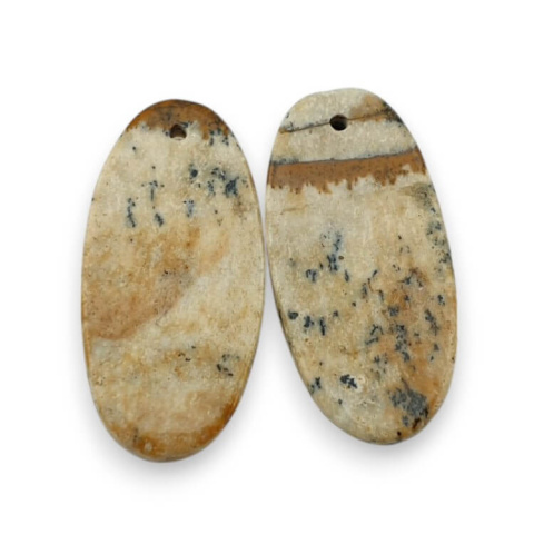 Picture jasper pair of cabochons with hole 26x13 mm no P748 Picture jasper pair of cabochons with hole 26x13 mm no P748