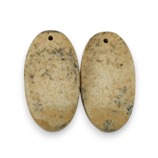 Jasper landscape pair of cabochons with hole 26x14 mm no. P776
