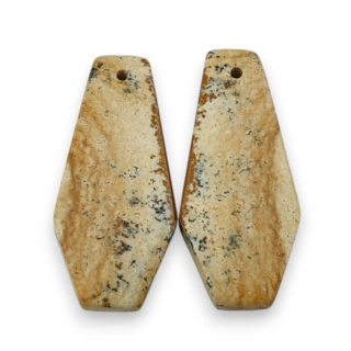 Picture jasper pair of cabochons with hole 27x12 mm no P750