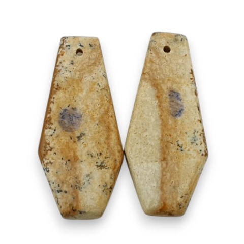 Picture jasper pair of cabochons with hole 27x12 mm no P750 Picture jasper pair of cabochons with hole 27x12 mm no P750