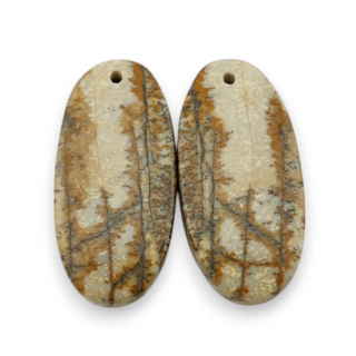 Jasper landscape pair of cabochons with hole 27x13 mm no. P759