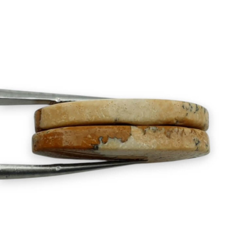 Jasper landscape pair of cabochons with hole 27x15 mm no. P758 Jasper landscape pair of cabochons with hole 27x15 mm no. P758