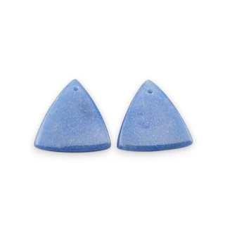 Blue quartz pair of cabochons with hole 19x18 mm no P665