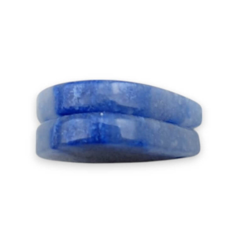 Blue quartz pair of cabochons with hole 21x15 mm no. P679 Blue quartz pair of cabochons with hole 21x15 mm no. P679
