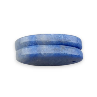 Blue quartz pair of cabochons with hole 22x13 mm no P659