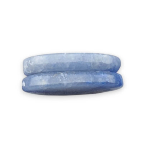 Blue quartz pair of cabochons with hole 22x13 mm no P662 Blue quartz pair of cabochons with hole 22x13 mm no P662