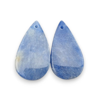 Blue quartz pair of cabochons with hole 23x13 mm no P698