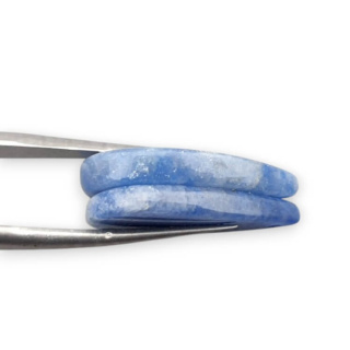Blue quartz pair of cabochons with hole 23x13 mm no P698