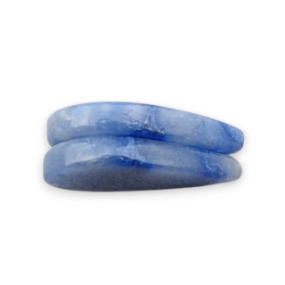 Blue quartz pair of cabochons with hole 23x14 mm no P696