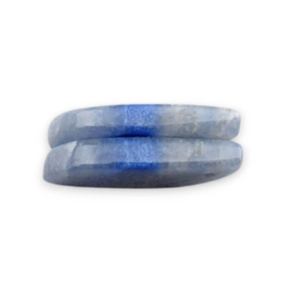Blue quartz pair of cabochons with hole 24x12 mm no P663