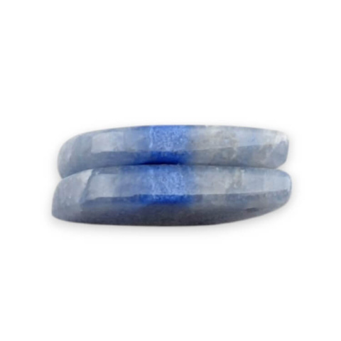 Blue quartz pair of cabochons with hole 24x12 mm no P663 Blue quartz pair of cabochons with hole 24x12 mm no P663