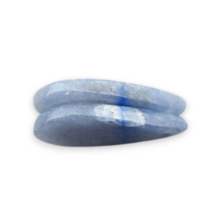 Blue quartz pair of cabochons with hole 24x12 mm no P671