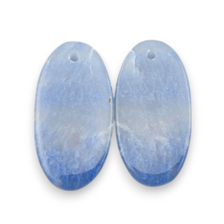 Blue quartz pair of cabochons with hole 25x13 mm no P682