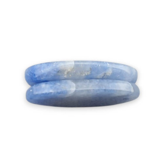 Blue quartz pair of cabochons with hole 25x13 mm no P682