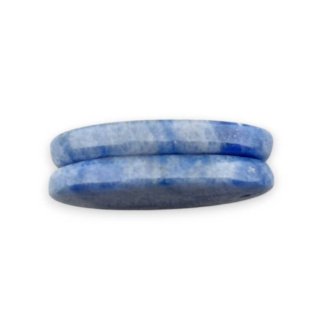 Blue quartz pair of cabochons with hole 25x14 mm no P681