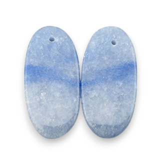 Blue quartz pair of cabochons with hole 28x14 mm no P669