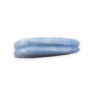 Blue quartz pair of cabochons with hole 29x14 mm no P687