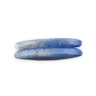 Blue quartz pair of cabochons with hole 30x12 mm no P686