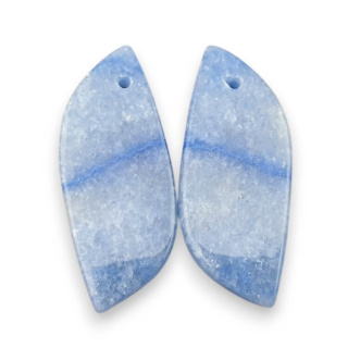 Blue quartz pair of cabochons with hole 30x12 mm no P689