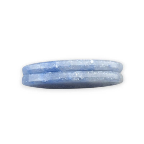 Blue quartz pair of cabochons with hole 30x14 mm no P660 Blue quartz pair of cabochons with hole 30x14 mm no P660