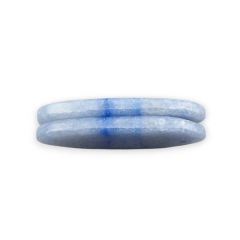 Blue quartz pair of cabochons with hole 31x12 mm no. P700 Blue quartz pair of cabochons with hole 31x12 mm no. P700
