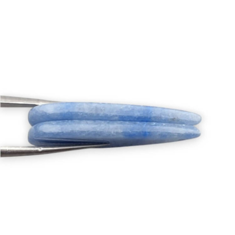Blue quartz pair of hole cabochons 34x15 mm no P664 Blue quartz pair of hole cabochons 34x15 mm no P664
