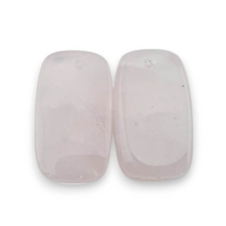 Pink quartz pair of cabochons with hole 21x12 mm no P791