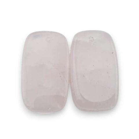 Pink quartz pair of cabochons with hole 21x12 mm no P791 Pink quartz pair of cabochons with hole 21x12 mm no P791