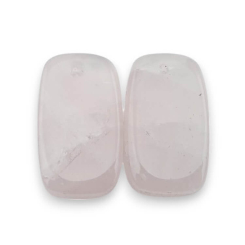 Pink quartz pair of cabochons with hole 21x12 mm no P791 Pink quartz pair of cabochons with hole 21x12 mm no P791