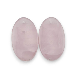 Pink quartz pair of cabochons with hole 23x14 mm no P777