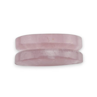 Pink quartz pair of cabochons with hole 23x14 mm no P777